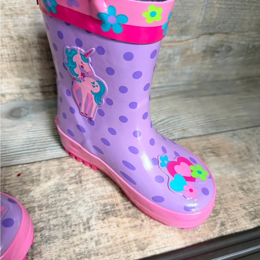 Stephen Joseph Size 6 Purple Unicorn Kids Rain Boots